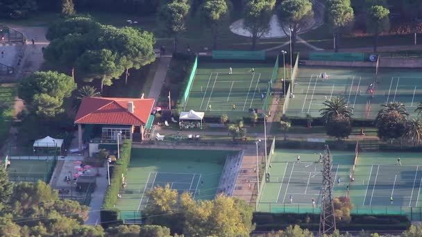 Вид з 7 тенісних кортів — стокове відео