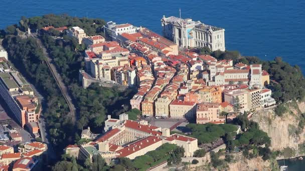 Letecký pohled na Monaco-Ville - časová prodleva — Stock video