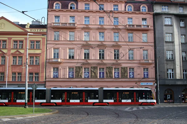 Modern Articulated City Tramway Skoda 15T — Stock Photo, Image