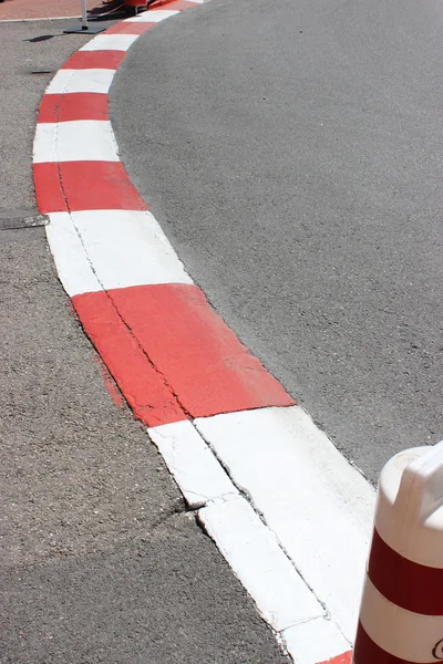 Текстура автопробіг асфальт і бордюр на Монако Gp — стокове фото