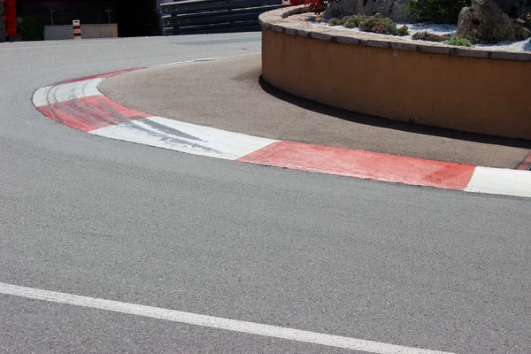 Texture of Motor Race Asphalt and Curb on Monaco GP — Stock Photo, Image