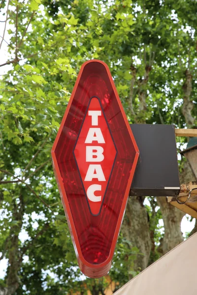 Segno tabac francese rosso e bianco — Foto Stock