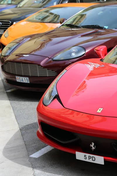 Exotic Cars Line Up in Monaco — Stock Photo, Image