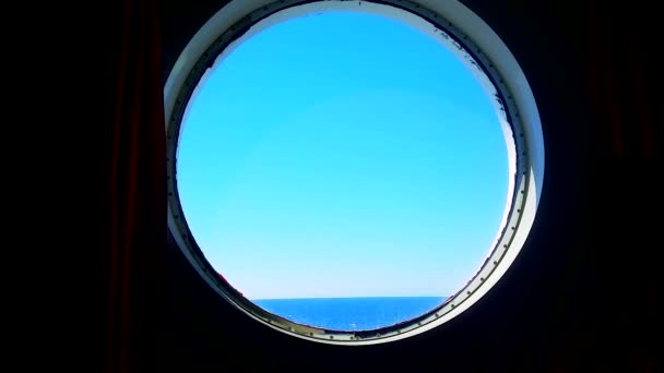 Porthole do forro do oceano — Vídeo de Stock