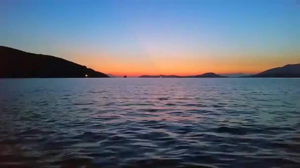 Ferry Boat at Night Time Lapse — Stock Video