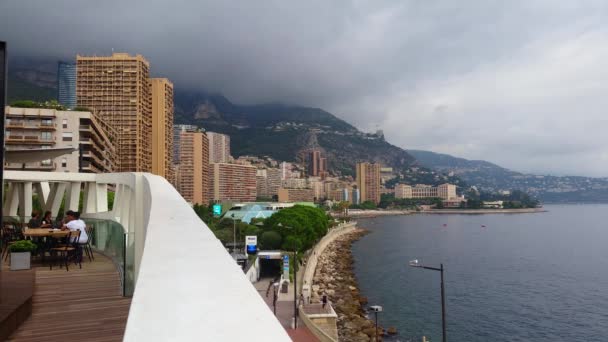 Hermoso paisaje urbano de Montecarlo, Principado de Mónaco — Vídeo de stock