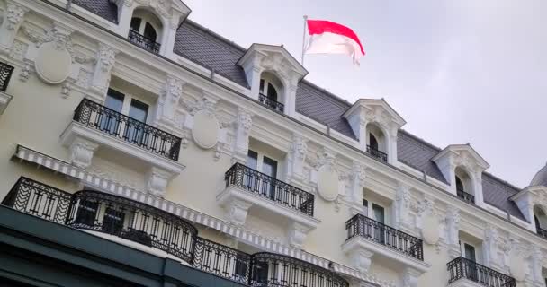 일반적 Monte Carlo Monaco Belle Epoque Architecture Monaco Flag Waving — 비디오