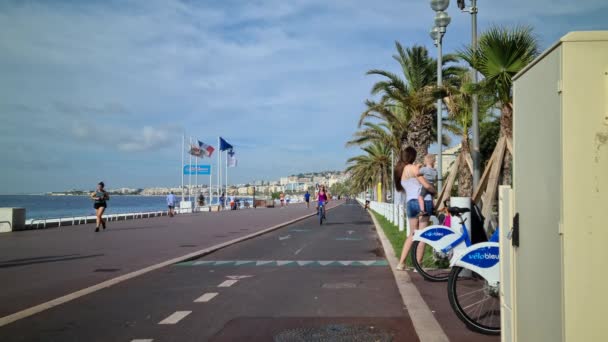 Nice France Août 2020 Cyclisme Sur Promenade Des Anglais Piste — Video