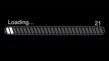 Çubuk Canlandırması, Bilgisayar Ekranında İlerleme Çubuğu / Web Sayfası Yükleniyor - Siyah Arkaplan - 4K Ultra 