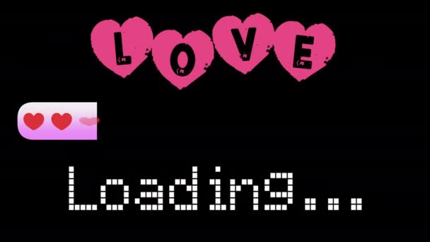 Love Loading Bar Sevgililer Günü Lerleme Barı Evlilik Nişan Aşk — Stok video