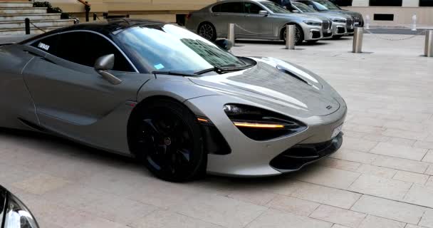 Monte Carlo Monaco Aralık 2020 Lüks Mclaren 720S Coupe Car — Stok video