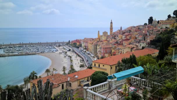 Maison Terrasse Avec Vue Sur Vieille Ville Menton Plage Sur — Video