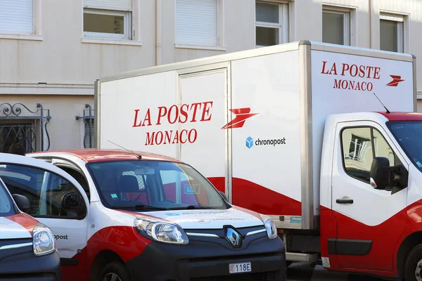 Montecarlo Mónaco Enero 2019 Vehículos Reparto Franceses Chronopost Renault Estacionados — Foto de Stock