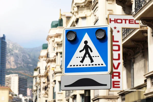 Monte Carlo Monaco June 2019 French Road Sign Watch Out — Stock Photo, Image