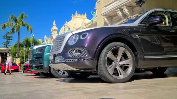 Monte Carlo Monaco August 2021 Bentley Bentayga Rolls Royce Cullinan — Stock Video