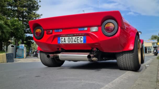 San Remo Itália Agosto 2021 Red Lancia Stratos Rally Italian — Vídeo de Stock