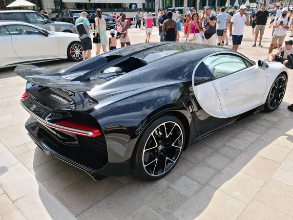 Monte Carlo Monaco July 2021 White Bugatti Chiron Luxury Supercar — Stock Photo, Image