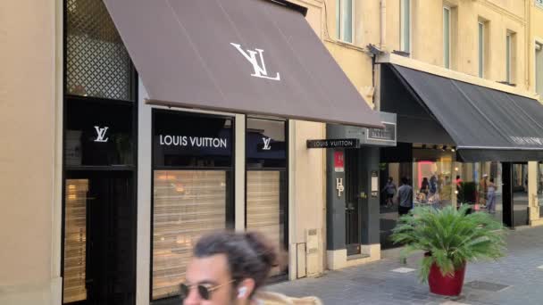 Nice Francie Srpen 2021 Luxusní Oblečení Obchody Francouzských Italských Značek — Stock video