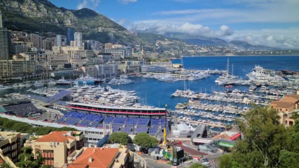 Monte Carlo Monaco May 2021 Aerial View Monaco Formula One — Stock Video