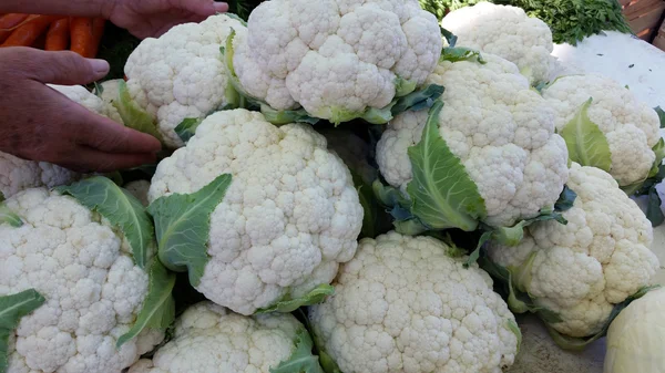 Group of cauliflower at market