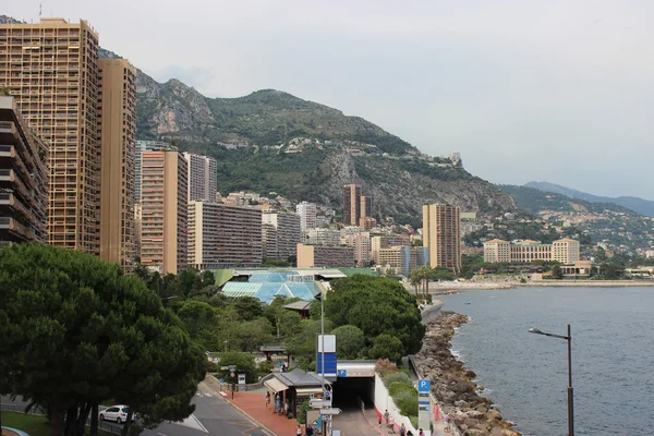 Monaco monte-carlo tengerparti kilátás — Stock Fotó