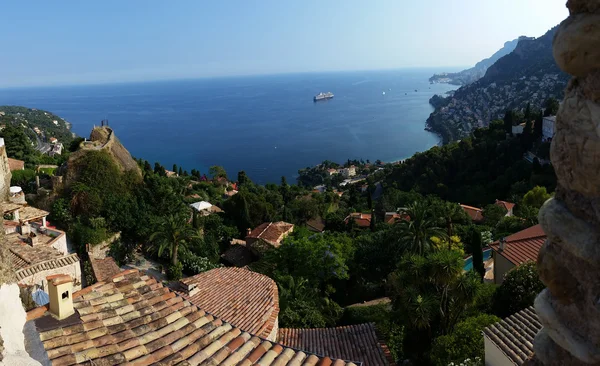 Panoramisch zicht op Roquebrune Cap Martin, Azur kust, Frankrijk — Stockfoto