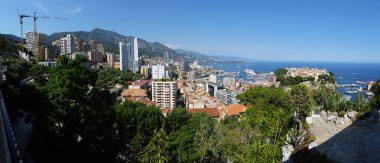 Monaco egzotik bahçesinden panoramik manzaralı