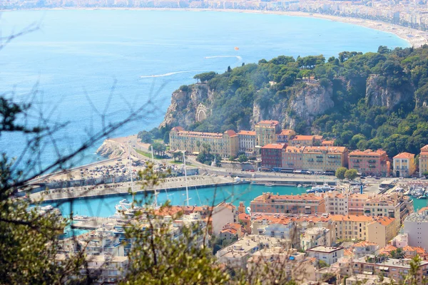 Panoramatický pohled z Nice - starý přístav Lympia — Stock fotografie