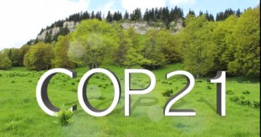 Cop21 Birleşmiş Milletler Konferansı iklim değiştirmek - 4k Video