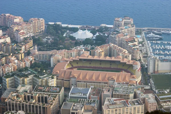 法兰西体育场 Louis Ii 和汽车站在摩纳哥的鸟瞰图 — 图库照片