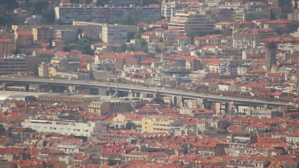 Snelweg verkeer in Nice, Frankrijk — Stockvideo