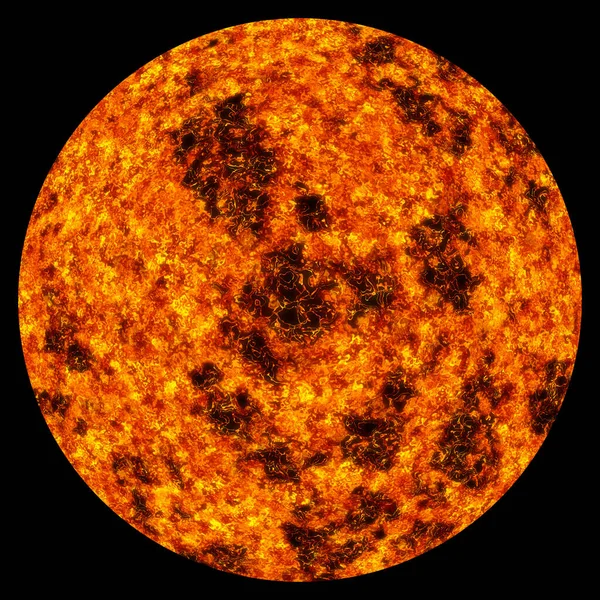 Gloeiende Oranje Vulkanische Planeet — Stockfoto