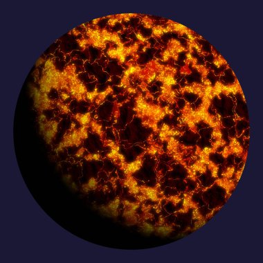 Parlayan volkanik gezegen - gök cismi