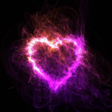 Pink Flame fondness Heart clipart
