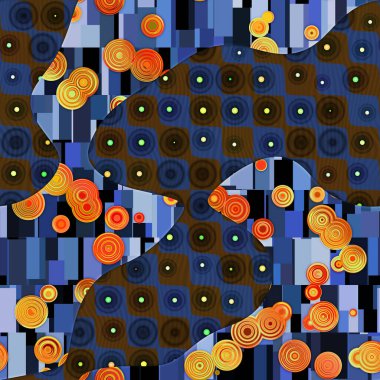 Seamless abstract pattern in Gustav Klimt style  clipart