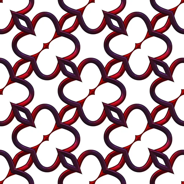 Ruby Seamless Pattern Curls Black — Stock Photo, Image