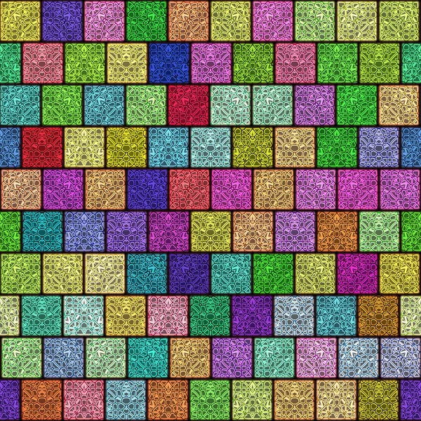 Patrón Mosaico Cuadrado Sin Costuras — Foto de Stock