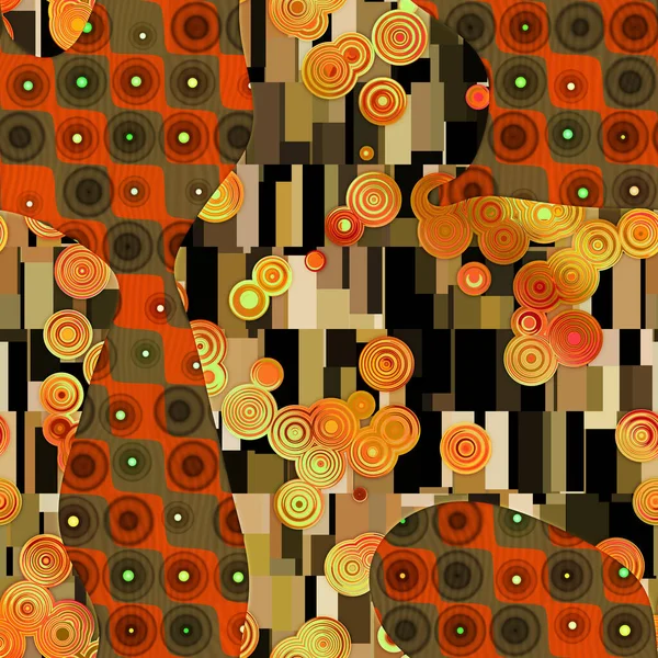 Zökkenőmentes Absztrakt Minta Gustav Klimt Stílusban — Stock Fotó