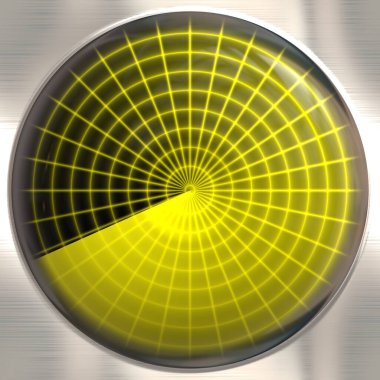 Round yellow Sonar sreen clipart