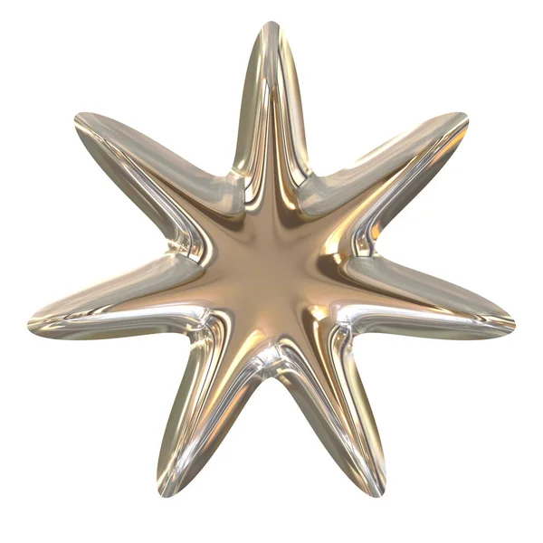 Estrella Plata Metal Brillante — Foto de Stock