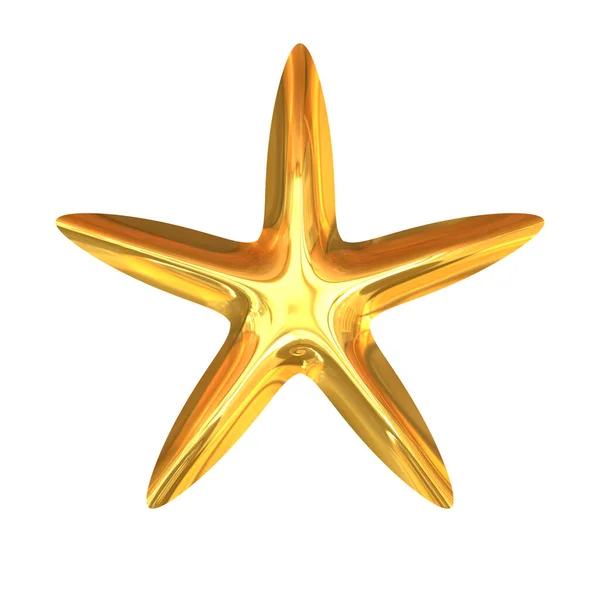 Fényes Fém Arany Csillag — Stock Fotó