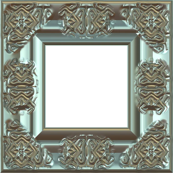 Quadro Metálico Quadrado Com Ornamento — Fotografia de Stock