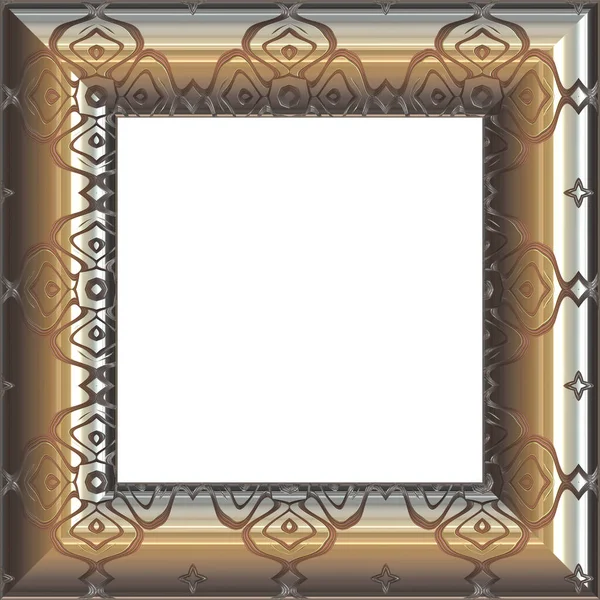 Quadro Metálico Quadrado Com Ornamento — Fotografia de Stock