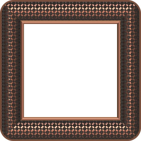 Square Metallic Frame Ornament — Stock Photo, Image