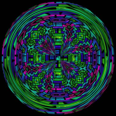 Yuvarlak parlak boyalı cam deseni 