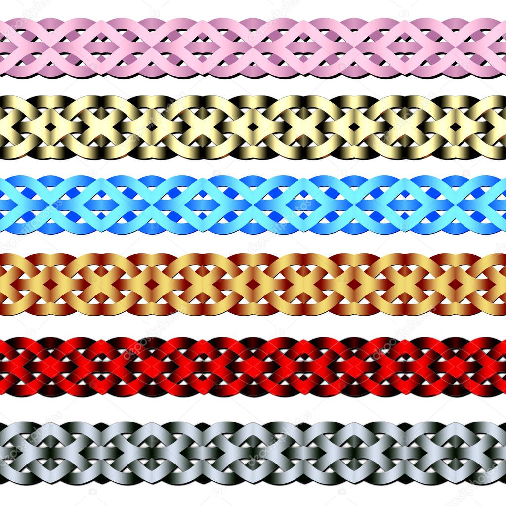 Continuous border with Celtic weaving