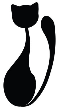 Vektör kedi silueti - vektör illüstrasyonu