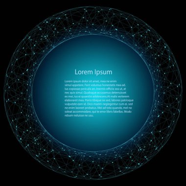 İş şablonu - Yuvarlak fütürist mavi yapı - vektör illüstrasyonu 