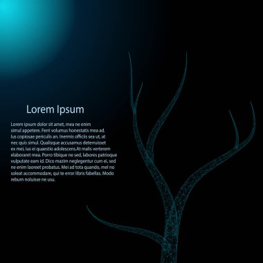 İş şablonu - Gelecekçi mavi ağaç yapısı - vektör illüstrasyonu 