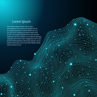 İş şablonu - Dalga fütüristik mavi yapı - vektör illüstrasyonu 